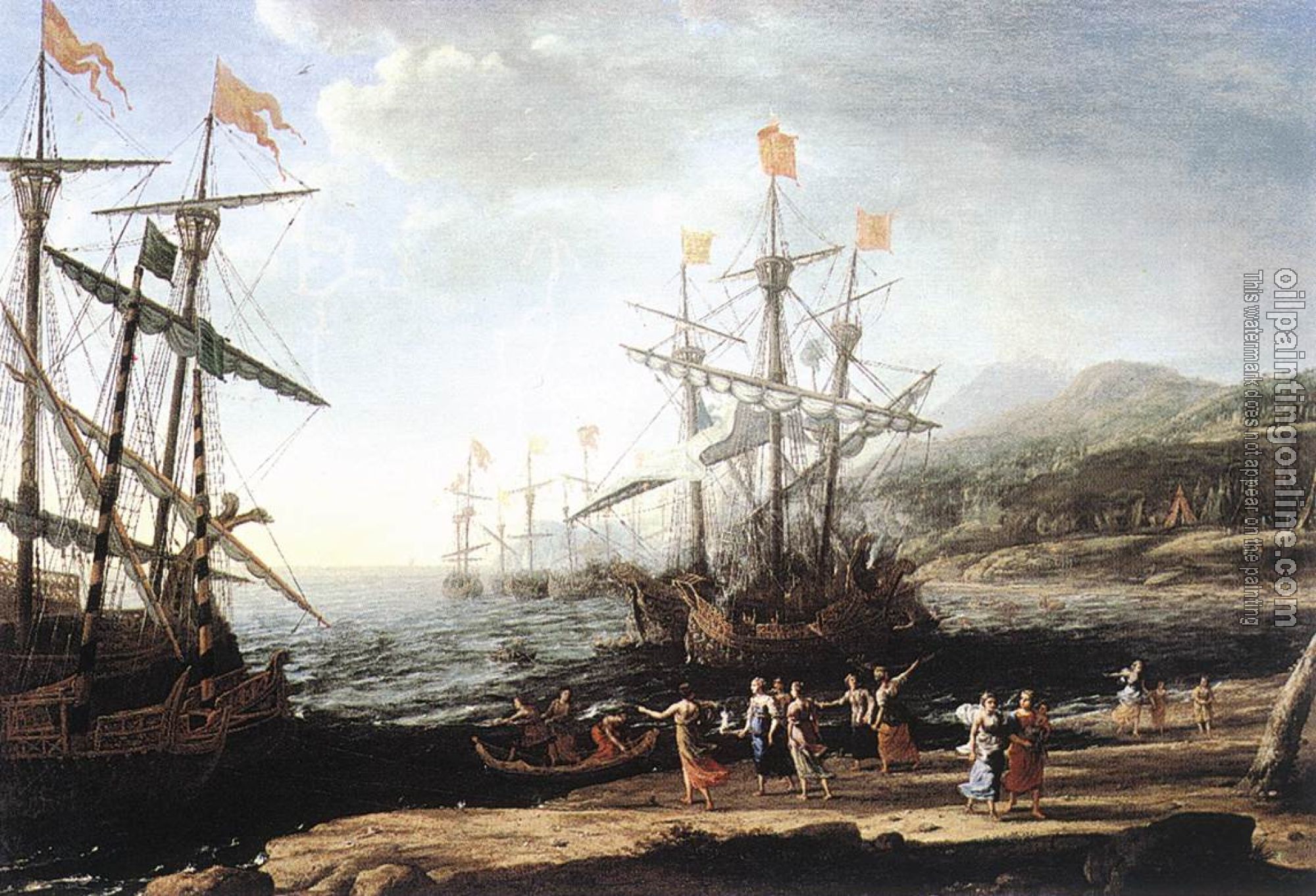 Lorrain, Claude - Marine with the Trojans Burning their Boats